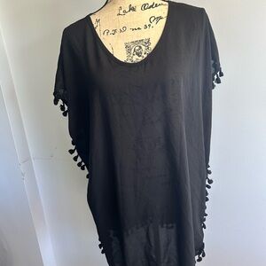 Elegant Black Kimono‎ with Tassel Details